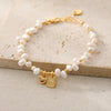 Freshwater Pearl Bracelet For Women Copper Geometric Electroplating Heart Style