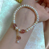 Freshwater Pearl Bracelet With Elastic Cord Irregular Shape Minimalist Design