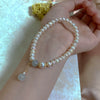 Freshwater Pearl Bracelet With Elastic Cord Irregular Shape Minimalist Design