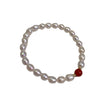 Freshwater Pearl Bracelet With Elastic Cord Irregular Shape Minimalist Design