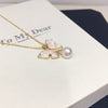 Freshwater Pearl Butterfly Pendant Jewelry Set
