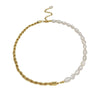 Freshwater Pearl Clavicle Chain Geometric Twist Chain Necklace For Women