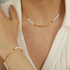 Freshwater Pearl Copper 18K Gold Plated Classic Style Korean Style Plating Round Copper Bracelets Necklace