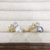 Freshwater Pearl Copper Ring With Floret Zircon And Flash Diamond Fashionable And Adjustable For Women