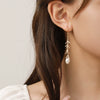 Freshwater Pearl Copper 925 Silver Goldplated Drop Shape Willow Branch Earrings For Women