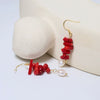 Freshwater Pearl Coral Geometric Style Electroplated String Tassel Earrings For Women