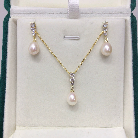 Freshwater Pearl Drop Shape Pendant Earrings