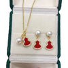 Freshwater Pearl Dropshaped Pendant Earrings And Necklace Set