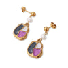Freshwater Pearl Earrings Electroplated Fashion Style For Women
