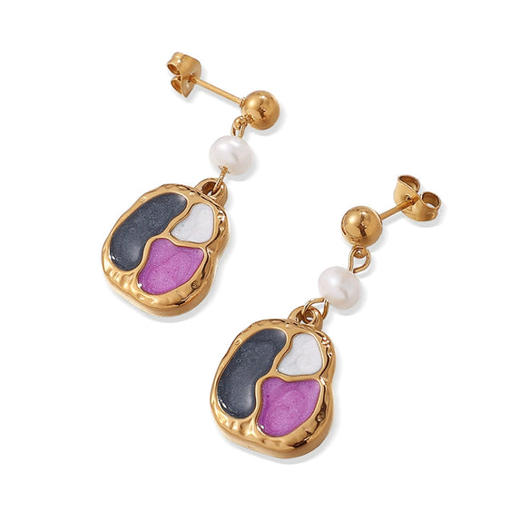 Freshwater Pearl Earrings Electroplated Fashion Style For Women