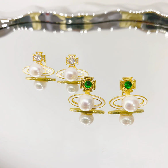 Freshwater Pearl Earrings For Women Oblate Natural Design