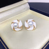 Freshwater Pearl Earrings For Women Retro Style Alloy Inlaid With Artificial And Semiprecious Stones Round And Oblate Shape