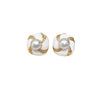 Freshwater Pearl Earrings For Women Retro Style Alloy Inlaid With Artificial And Semiprecious Stones Round And Oblate Shape