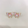 Freshwater Pearl Earrings For Women S925 Sterling Silver 18K Gold Enamel Butterfly Design Natural Pearl Oblate And Round Shape