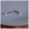 Freshwater Pearl Earrings Natural Baroque Silver Needle 14K Gold Plated Horseshoe Chain Women's Exotic Style