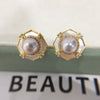 Freshwater Pearl Earrings Natural Sea Shell Pearl S925 Sterling Silver Needle Oblate For Women