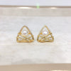 Freshwater Pearl Earrings S925 Sterling Silver Geometric Triangle Fashion For Women