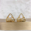Freshwater Pearl Earrings S925 Sterling Silver Geometric Triangle Fashion For Women