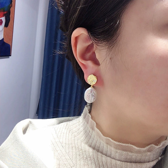 Freshwater Pearl Earrings S925 Sterling Silver 18K Goldfilled Alien Shaped Natural Baroque Pearl For Women