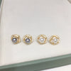 Freshwater Pearl Earrings S925 Sterling Silver 18K Goldfilled Dripping Glaze Paint Camellia Shape For Women