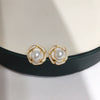 Freshwater Pearl Earrings S925 Sterling Silver 18K Goldfilled Dripping Glaze Paint Camellia Shape For Women