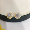 Freshwater Pearl Earrings S925 Sterling Silver 18K Goldfilled Dripping Glaze Paint Camellia Shape For Women