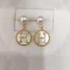 Freshwater Pearl Earrings S925 Sterling Silver 18K Goldfilled Oblate Round Hshape White Butterfly Motherofpearl For Women