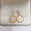 Freshwater Pearl Earrings S925 Sterling Silver 18K Goldfilled Oblate Round Hshape White Butterfly Motherofpearl For Women