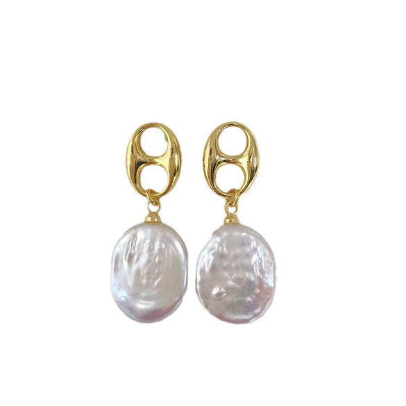 Freshwater Pearl Earrings S925 Sterling Silver Natural Specialshaped For Women