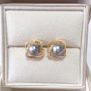 Freshwater Pearl Earrings S925 Sterling Silver Women's Round Oblate Style
