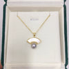 Freshwater Pearl Fanshaped Shell Pendant Stud Earrings Set Wholesale