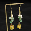 Freshwater Pearl Flower Shaped Earrings With Electroplating And Pastoral Style