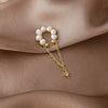 Freshwater Pearl Geometric Tassel Ear Clip Earrings Natural Style