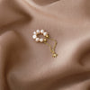 Freshwater Pearl Geometric Tassel Ear Clip Earrings Natural Style
