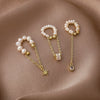 Freshwater Pearl Geometric Tassel Ear Clip Earrings Natural Style