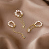 Freshwater Pearl Geometric Tassel Ear Clip Earrings Natural Style