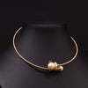 Freshwater Pearl Handmade Tassel Collar Retro Necklace 18K Gold Plated Geometric Design