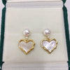 Freshwater Pearl Heartshaped Earrings For Women S925 Sterling Silver Needles