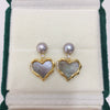 Freshwater Pearl Heartshaped Earrings For Women S925 Sterling Silver Needles