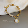 Freshwater Pearl Inlaid Diamond Smiley Face Numbers Bracelet For Women With Styling Of Letters Numbers Text