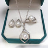 Freshwater Pearl Jewelry Set Pendant Earrings Ring