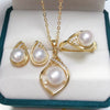 Freshwater Pearl Jewelry Set Pendant Earrings Ring