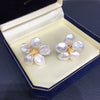 Freshwater Pearl Jewelry Set With Baroque Petal Flower Design