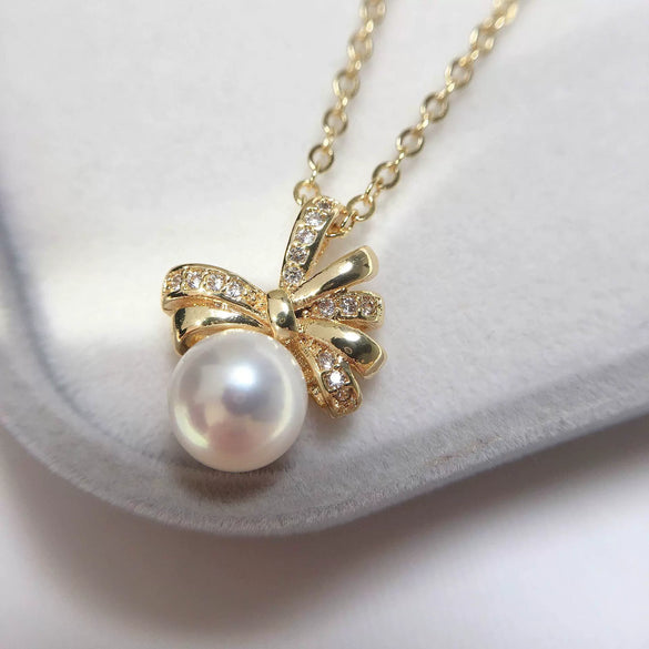 Freshwater Pearl Jewelry Set With Butterfly Design For Women
