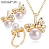 Freshwater Pearl Jewelry Set With Butterfly Design For Women