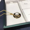 Freshwater Pearl Jewelry Set With Camellia Design Pendant Stud Earrings And Ring
