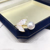 Freshwater Pearl Jewelry Set With Crushed Ice Crystal And Fishtail Design