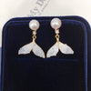 Freshwater Pearl Jewelry Set With Crushed Ice Crystal And Fishtail Design