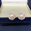 Freshwater Pearl Jewelry Set With Painted Bird's Nest Design Pendant Earrings Ring