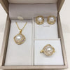 Freshwater Pearl Jewelry Set With Square Zircon Micro Set